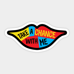 Funny Lips Take a Chance with Me Sticker